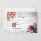 Cartons Réponse Couleurs gothiques rustiques Code QR Mariage Hallo (Devant)