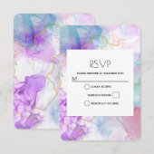 Cartons Réponse Couleurs violettes, vertes, roses, élégantes (Devant / Derrière)