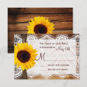 Cartons Réponse Country Grange Dentelle de dentelle de tournesol m (Devant / Derrière)