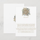 Cartons Réponse Country Rustic Floral Monogramme Détails de la cou (Devant / Derrière)