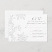Cartons Réponse Coupe laser flocons de neige Élégant Mariage d'hiv (Devant / Derrière)