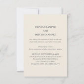 Cartons Réponse Couple Mariage baiser en monochrome (Dos)