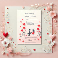 Couple romantique Silhouette coeur rouge mariage