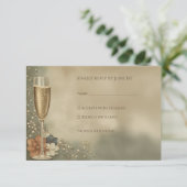 Cartons Réponse Couple’s Champagne Floral Wedding Shower (Debout devant)