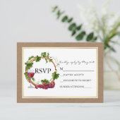 Cartons Réponse Couronne de bois de vignes de raisin aquarelle Mar (Debout devant)