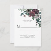 Cartons Réponse Couronne de fleurs rustique en Bourgogne et vert f (Dos)