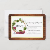 Cartons Réponse Couronne de mariage en bois avec vignes de raisin (Devant)