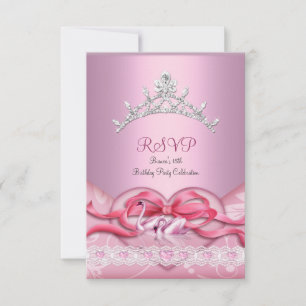 Cartons Réponse Couronne de Quinceanera blanche et rose Cygnes Cœu
