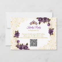 Couronne de roses papillons Quinceañera dorée viol