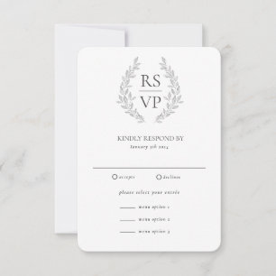 Cartons Réponse Couronne noire et blanche formelle personnalisée p
