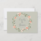 Cartons Réponse Couronne rose verte et romantique (Devant)