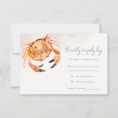 Cartons Réponse Crabe côtière de sable orange rouille Mariage naut (Devant)