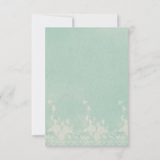 Cartons Réponse Crâne floral Boho avec Mariage turquoise clair (Dos)