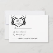 Cartons Réponse Crâne gothique noir mariage de squelette (Devant)