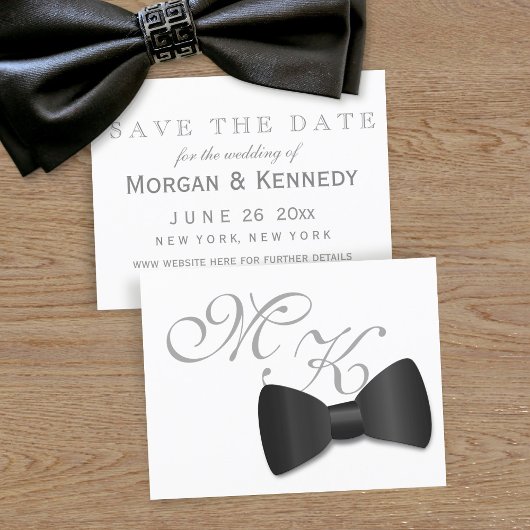 Cartons Réponse Cravate noire Tuxedo Mariage Mini Enregistrer la c