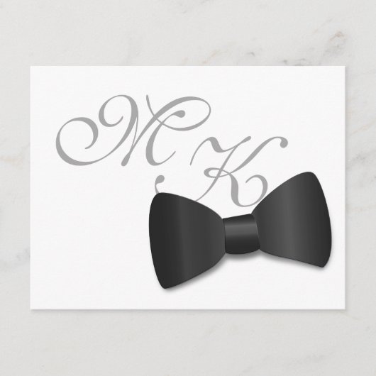 Cartons Réponse Cravate noire Tuxedo Mariage Mini Enregistrer la c (Devant)