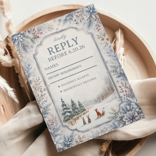 Cartons Réponse Créatures des Bois en Hiver
