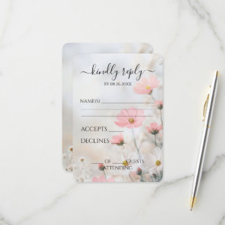 Cartons Réponse Créez Vos Propres Fleurs Rouges Délicates Mariage