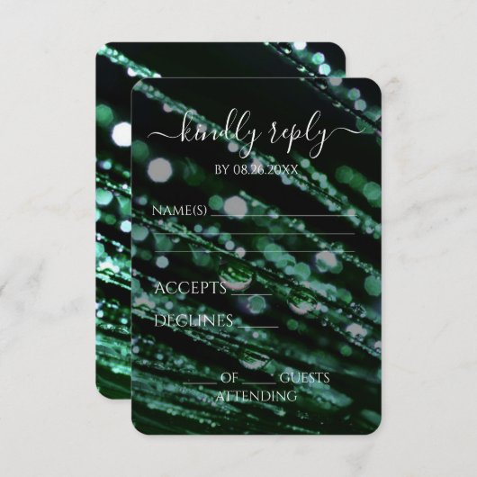 Cartons Réponse Créez votre propre - Bokeh Frosted Branches (Devant / Derrière)