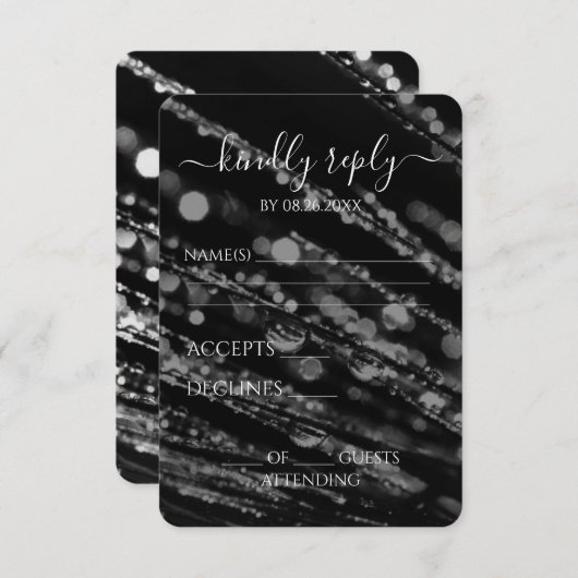 Cartons Réponse Créez votre propre - Bokeh Frosted Branches (Devant / Derrière)