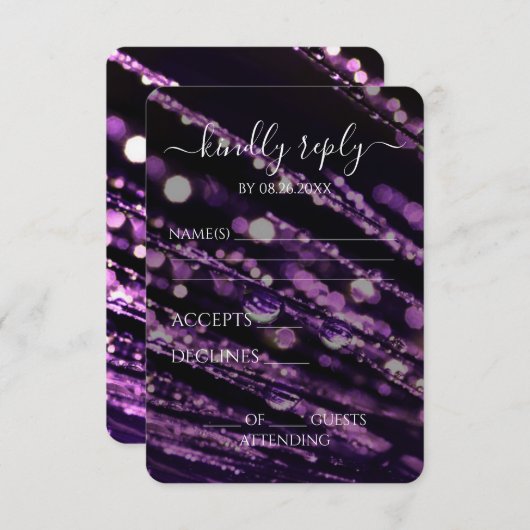 Cartons Réponse Créez votre propre - Bokeh Frosted Branches (Devant / Derrière)