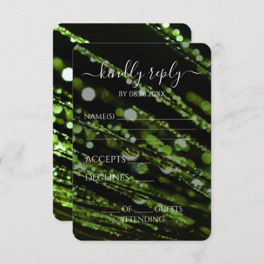 Cartons Réponse Créez votre propre - Bokeh Frosted Branches (Devant / Derrière)