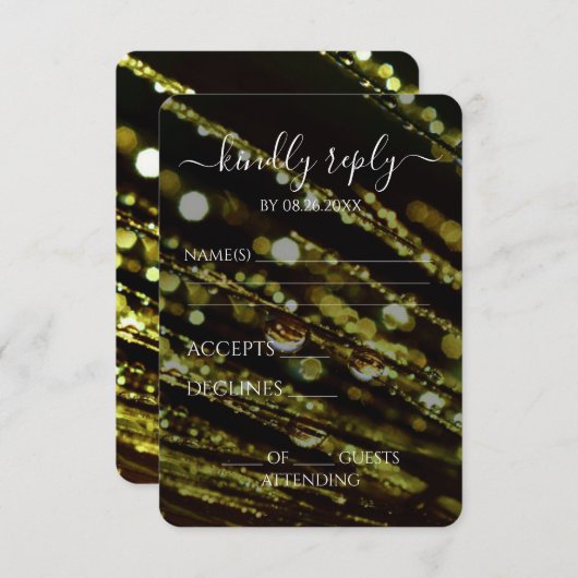 Cartons Réponse Créez votre propre - Bokeh Frosted Branches (Devant / Derrière)