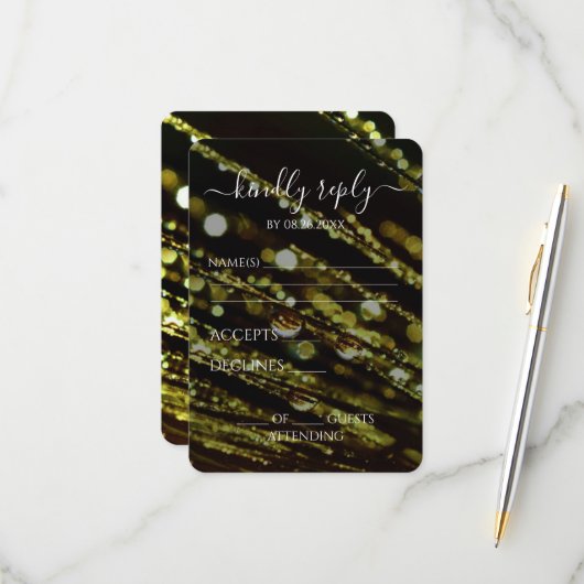 Cartons Réponse Créez votre propre - Bokeh Frosted Branches (Devant/Arrière en situation)