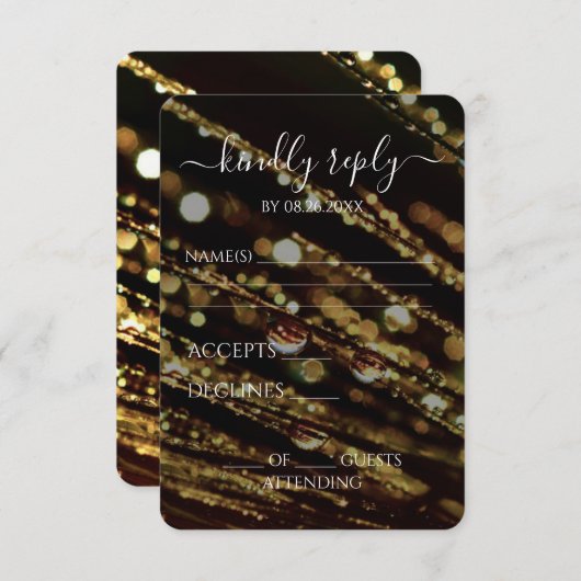 Cartons Réponse Créez votre propre - Bokeh Frosted Branches (Devant / Derrière)