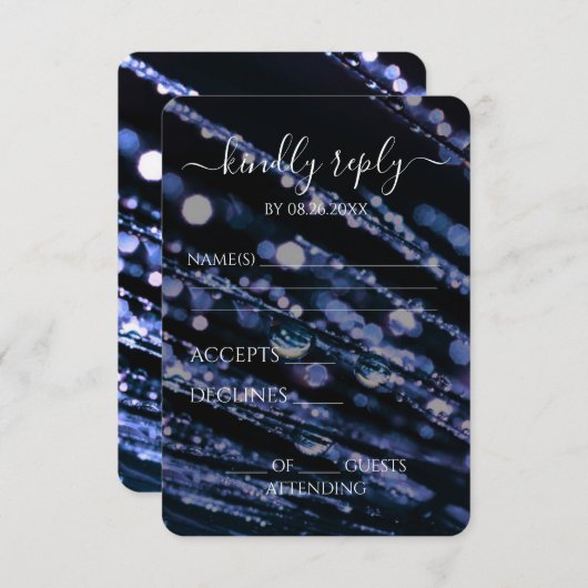 Cartons Réponse Créez votre propre - Bokeh Frosted Branches (Devant / Derrière)