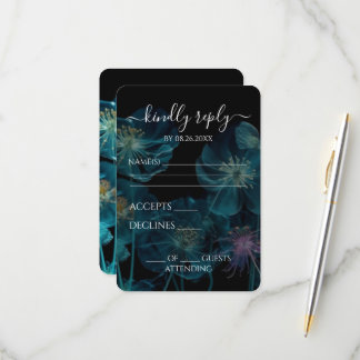 Cartons Réponse Créez votre propre - Fleurs sauvages X-Ray foncés