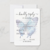 Cartons Réponse Créez votre propre papillon d'aquarelle bleu viole (Devant)