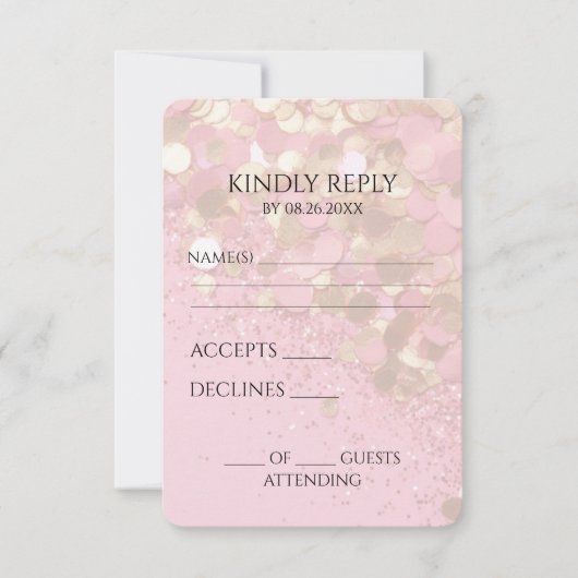 Cartons Réponse Créez votre propre Parties scintillant d'or en ros (Devant)