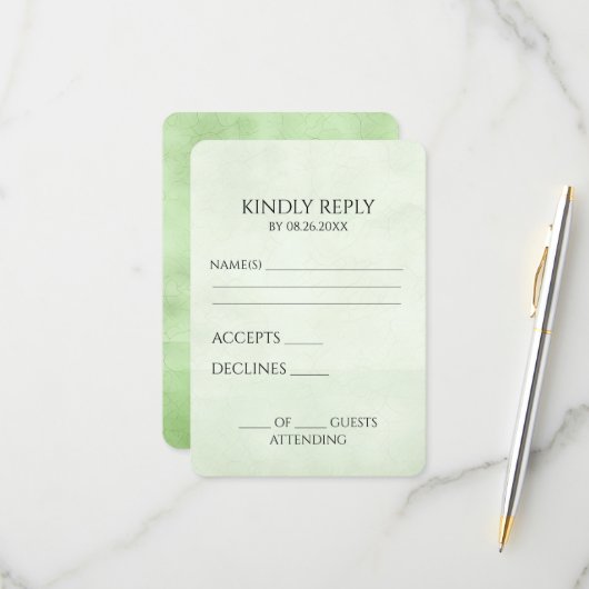 Cartons Réponse Créez votre propre texture Vintage verte (Devant/Arrière en situation)