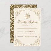 Cartons Réponse Crème de cadre à balayage rustique et Mariage musu (Devant / Derrière)