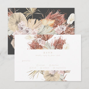 Cartons Réponse Crème de Charbon Pampas Grass Floral Jungle Mariag