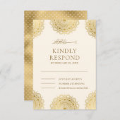 Cartons Réponse Crème et or asiatique Motif Mariage musulman (Devant / Derrière)