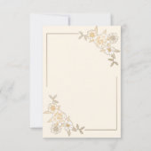 Cartons Réponse Creme et or Floral Feuille Branche Musulmane Maria (Dos)