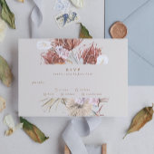 Cartons Réponse Crème Pampas Beige Grass Floral Jungle Mariage