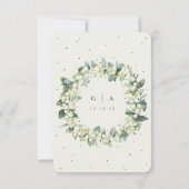 Cartons Réponse Crème Snowberry+Eucalyptus Mariage d'hiver (Dos)