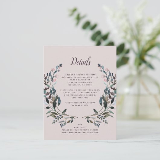 Cartons Réponse Crest jardin | Mauve Purple Mariage Détails de l'h (Debout devant)