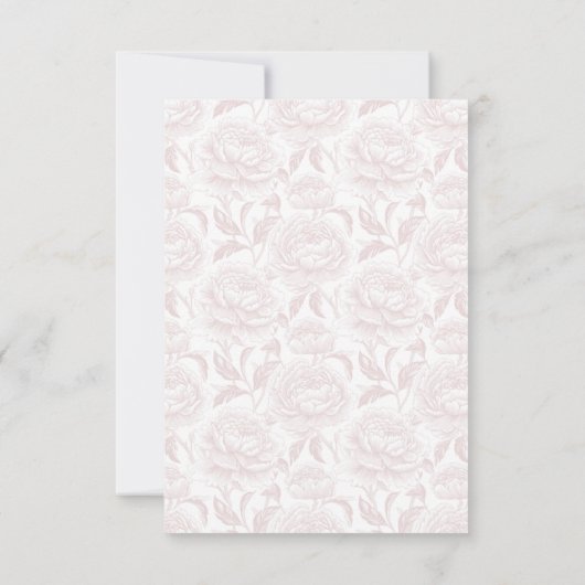 Cartons Réponse Crest Monogram Blush Pink Mariage (Dos)