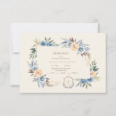 Cartons Réponse Crest Western Pays Bohème Floral Mariage (Devant)