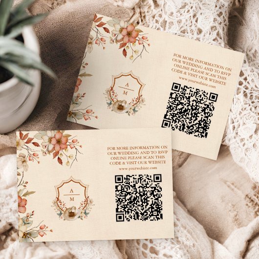 Cartons Réponse Crest Western Pays Bohème Floral Mariage