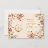 Cartons Réponse Crest Western Pays Bohème Floral Mariage (Devant)