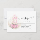 Cartons Réponse Cristaux d'aquarelle géométrique rose (Devant)