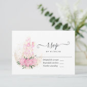 Cartons Réponse Cristaux d'aquarelle géométrique rose (Debout devant)