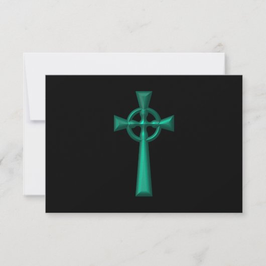 Cartons Réponse Croix céleste métallique verte (Devant)