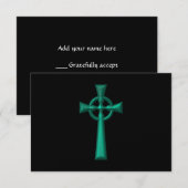 Cartons Réponse Croix céleste métallique verte (Devant / Derrière)