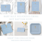 Cartons Réponse Croix religieuse Bébé Bleu Garçon Première Communi